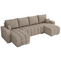 WOHNLANDSCHAFT KIRASSO U Beige Struktur - Beige/Grau, Textil/Metall (320/86/147cm) - MKS