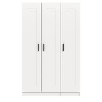 KLEIDERSCHRANK in weiß 120 x 194 cm, Drehtürenschrank 3-türig skandinavisch - Schwarz/Weiß, Holzwerkstoff/Kunststoff (120/194/56cm) - Inn.Furn