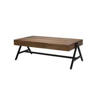 COUCHTISCH SENJA, Dunkles Massivholz, 120 x 60 x 40 cm - Schwarz/Braun, Holz/Metall (60/120/40cm) - KADIMA DESIGN