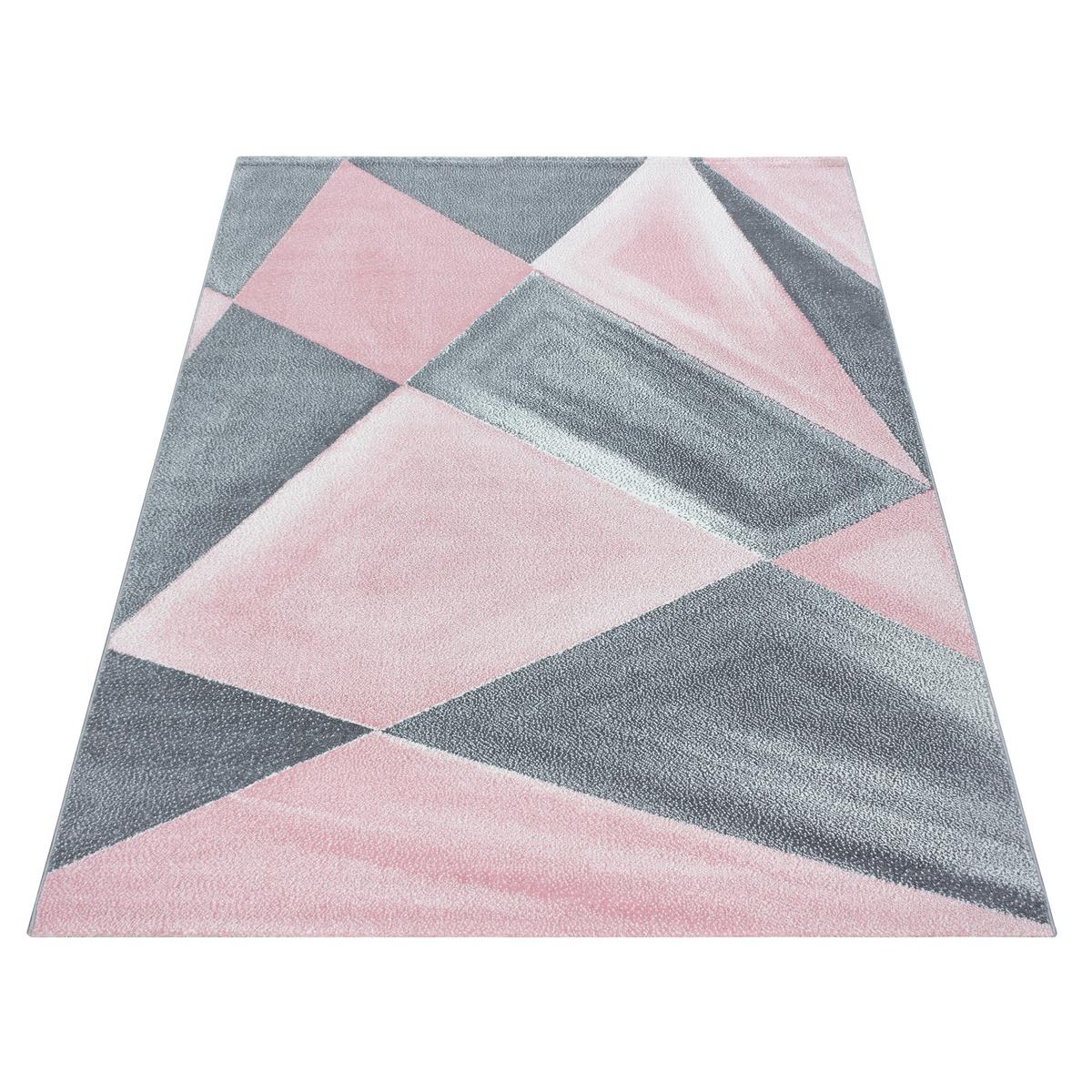 TEPPICH Kurzflor ANDALO in Rosa, geometrisch, aus Polypropylen, 80 x 250 cm - Rosa, Textil (250/80cm) - KADIMA DESIGN