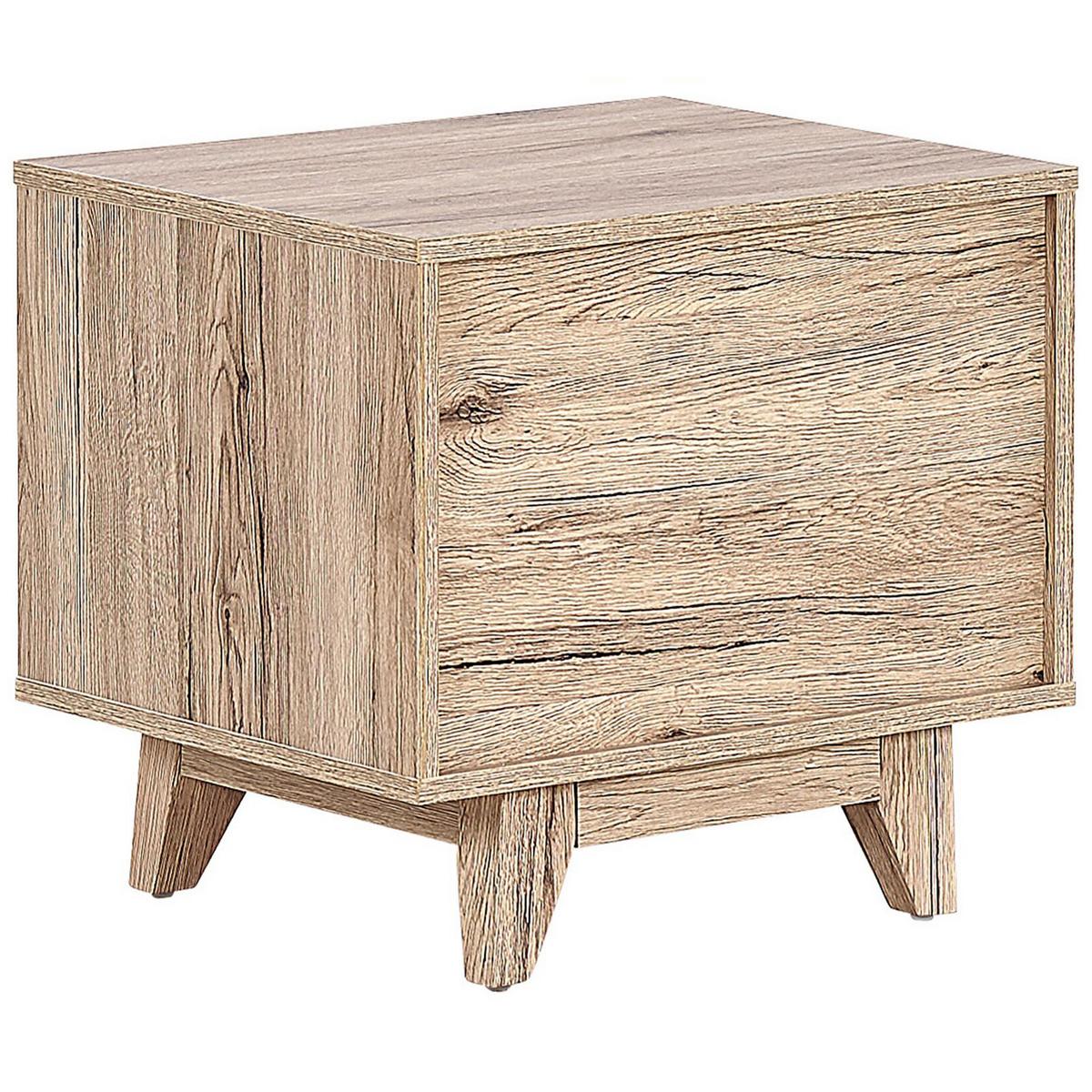 NACHTTISCH heller Holzfarbton/schwarz Spencer - Hellbraun/Schwarz, Holzwerkstoff (50/46/40cm) - Beliani