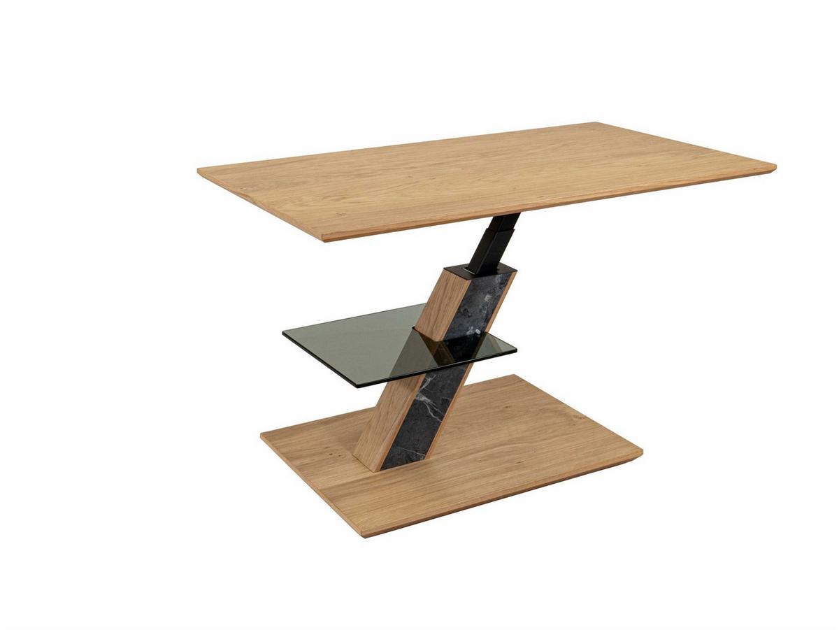COUCHTISCH höhenverstellbar Cody 100x47x60 Massivholzfurnier Wildeiche - Wildeiche/Grau, Holz (100/60/60cm) - 58aufmkessel