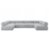 WOHNLANDSCHAFT modulares Sofa Garvo-U2 - 380x190x70 cm Grau Cord - Grau, Holzwerkstoff/Textil (380/70/190cm) - ALTDECOR