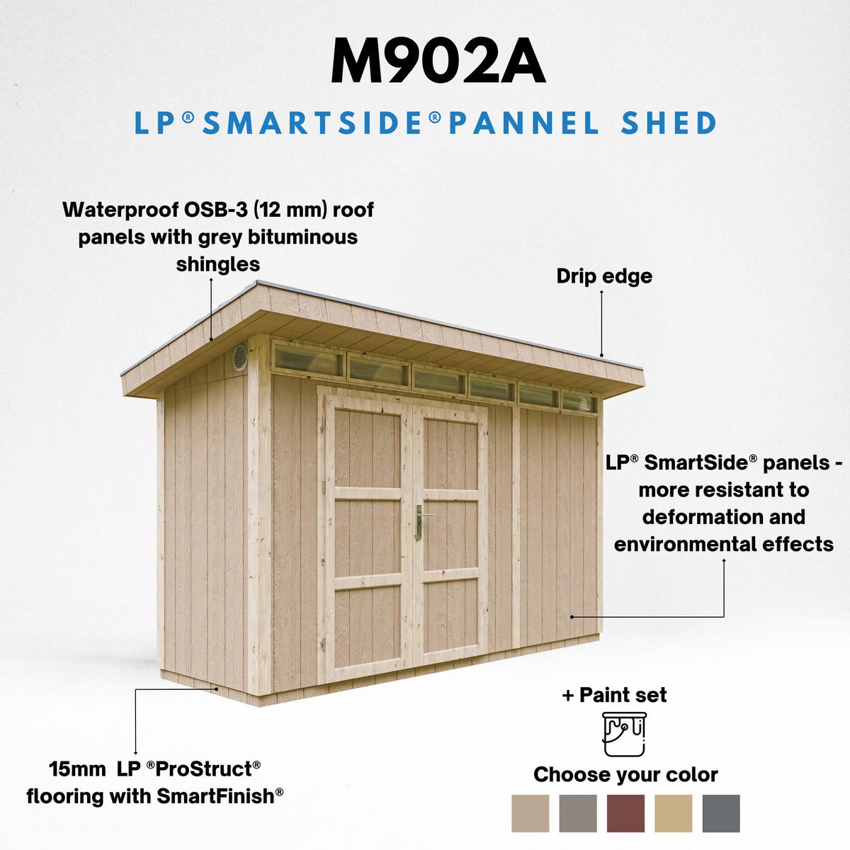 HOLZ-GARTENHAUS basis LP SmartSide 4,3m² mit B161xL411xH239 cm - M902A - TERRA BROWN - Hellbraun, Holz (412/239/161cm) - Timbela