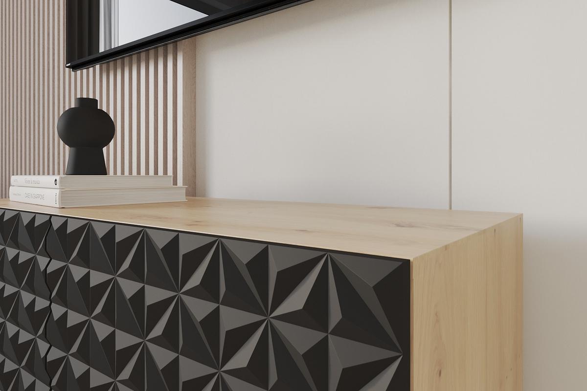 LOWBOARD VIRA-W 100x40x40 cm - Artisan / Schwarz - Schwarz, Holzwerkstoff (100/40/40cm) - ALTDECOR