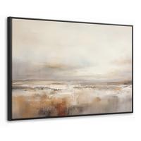 LEINWAND Bilder mit Rahmen - Kunst - Industriell - Grau - Braun - Abstrakt - 140x90 - Sandfarben, Textil (140/90cm) - MuchoWow
