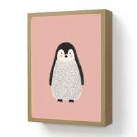 WANDLEUCHTE MIT AKKU Pinguin - Punkte - Minimalistisch - Rosa 30x40 cm - Rosa, Holzwerkstoff (30/40/8cm) - OnlyWow