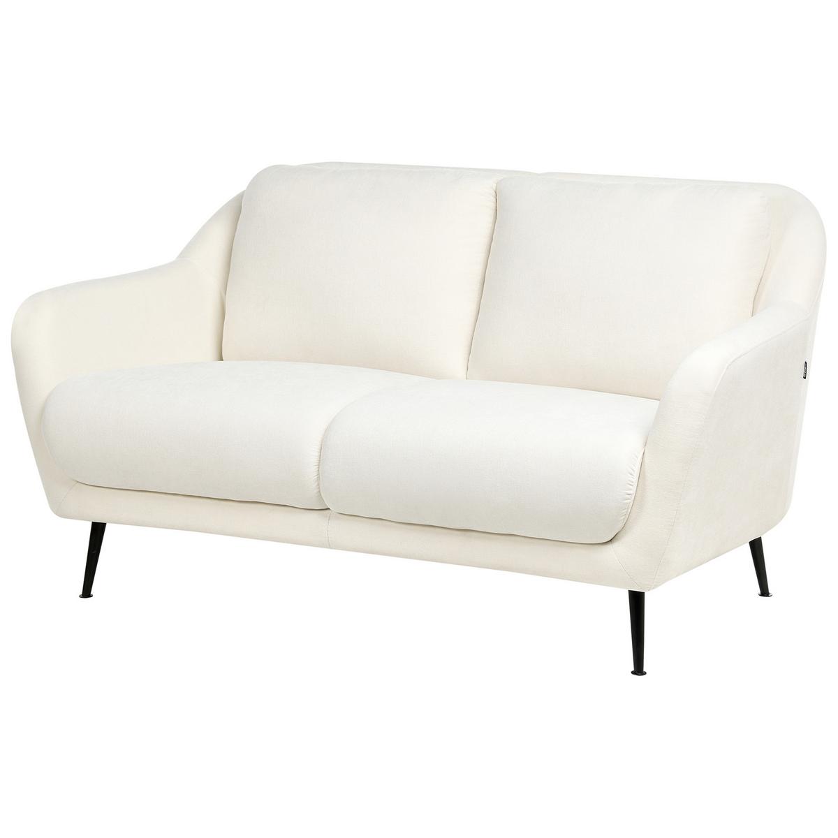 SOFA-SET 3-Sitzer Chenillegewebe Weiß Eiby - Schwarz/Weiß, Textil (148/80/91cm) - Beliani