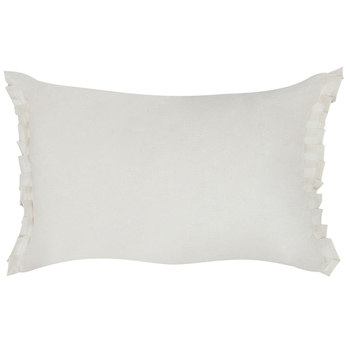 DEKOKISSEN 2er-Set Cremeweiß 45/30 cm Sassafras - Weiß, Textil (45/30cm) - Beliani