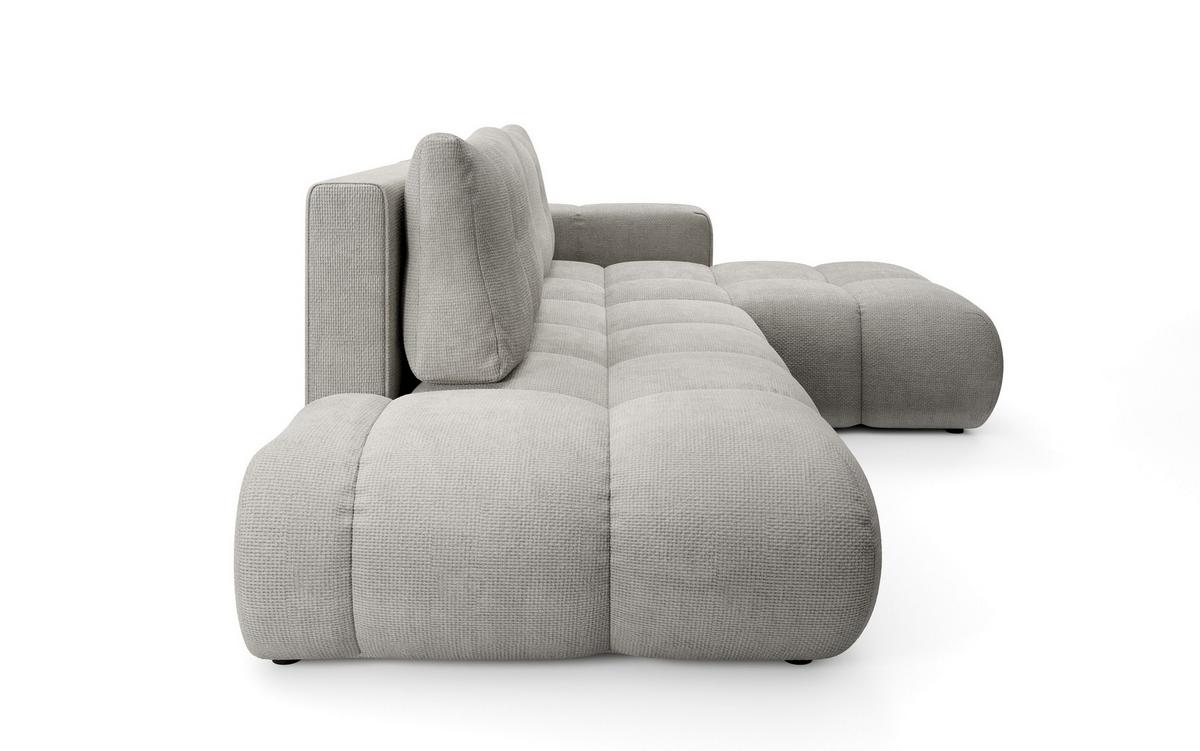 ECKSOFA DUCA R-S Hellgrau Chenille mit Schlaffunktion - Hellgrau, Holz (266.5/266.5cm) - MASSENO