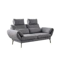 SOFA HOLLY Grau Flachgewebe - Braun/Grau, Textil/Metall (176/90/92cm) - KAWOLA