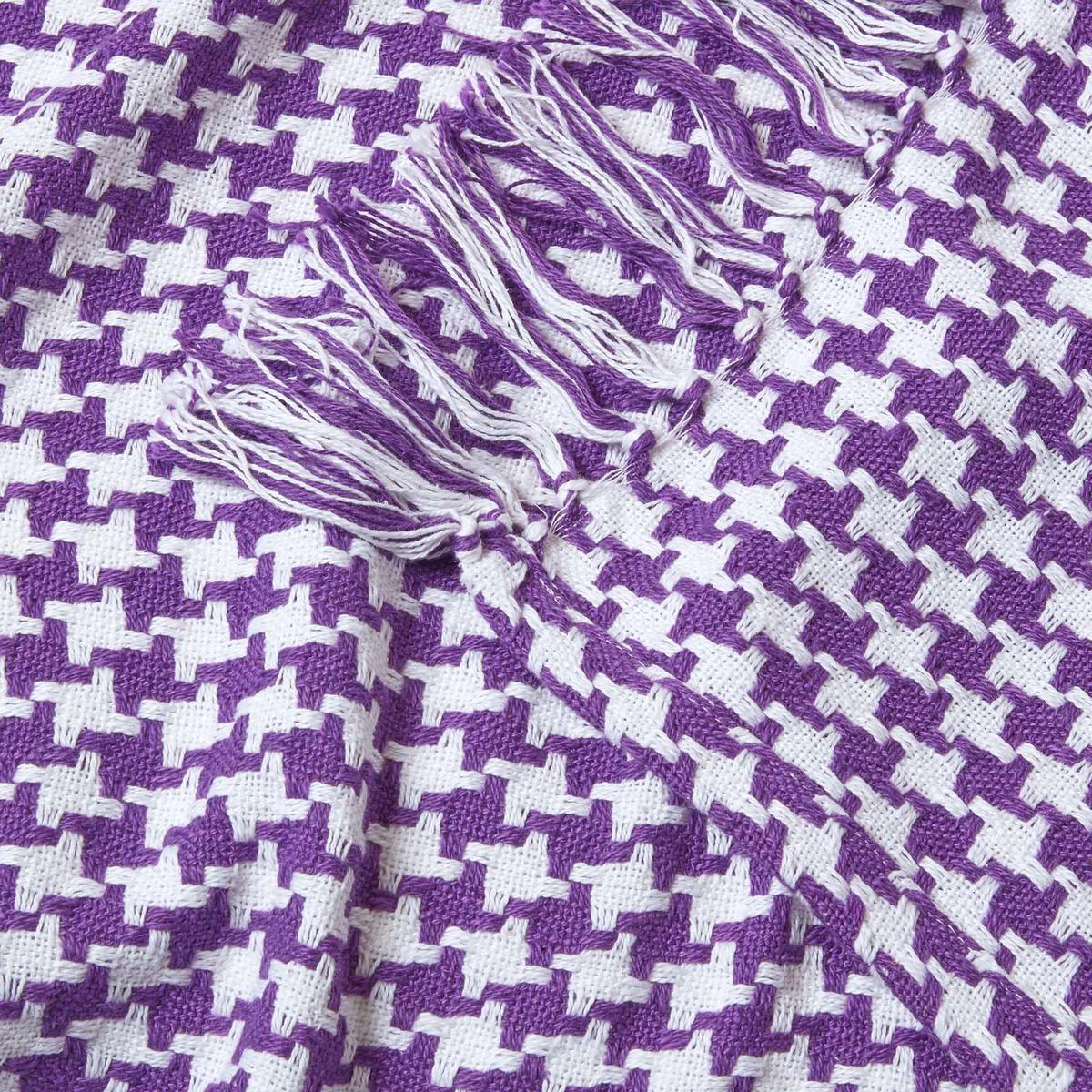 ÜBERWURF 225/255 cm, Hahnentritt-Muster - Lila, Textil (225/255cm) - Homescapes