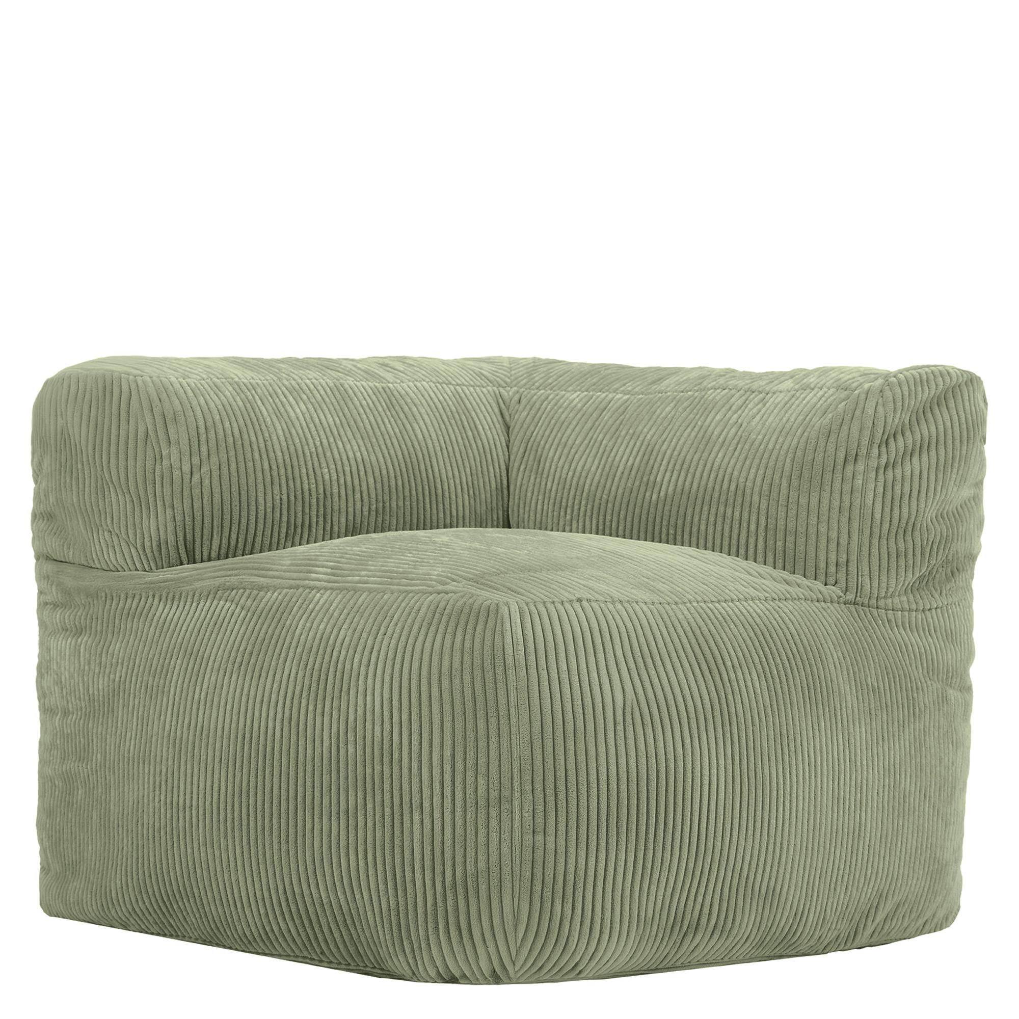 SITZSACK-ECKSESSEL ZEN modular Cord - Grün, Textil (100/68/100cm) - icon