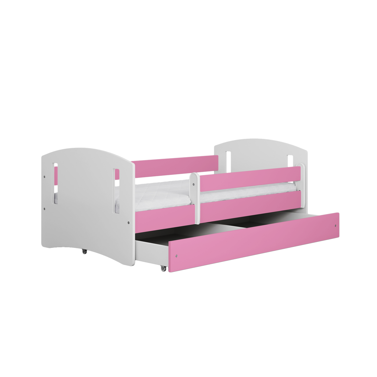 KINDERBETT CLASSIC II mit Schublade ohne Matratze Rosa 90/65/144 - Rosa, Holzwerkstoff (80/140cm) - RAUMHIRSCH FURNITURE
