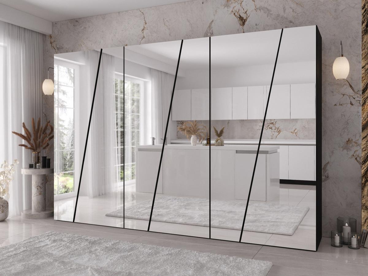 DREHTÜRENSCHRANK Zen 6L 300 cm - Schwarz, Holzwerkstoff/Kunststoff (300/202/50cm) - MIRJAN24