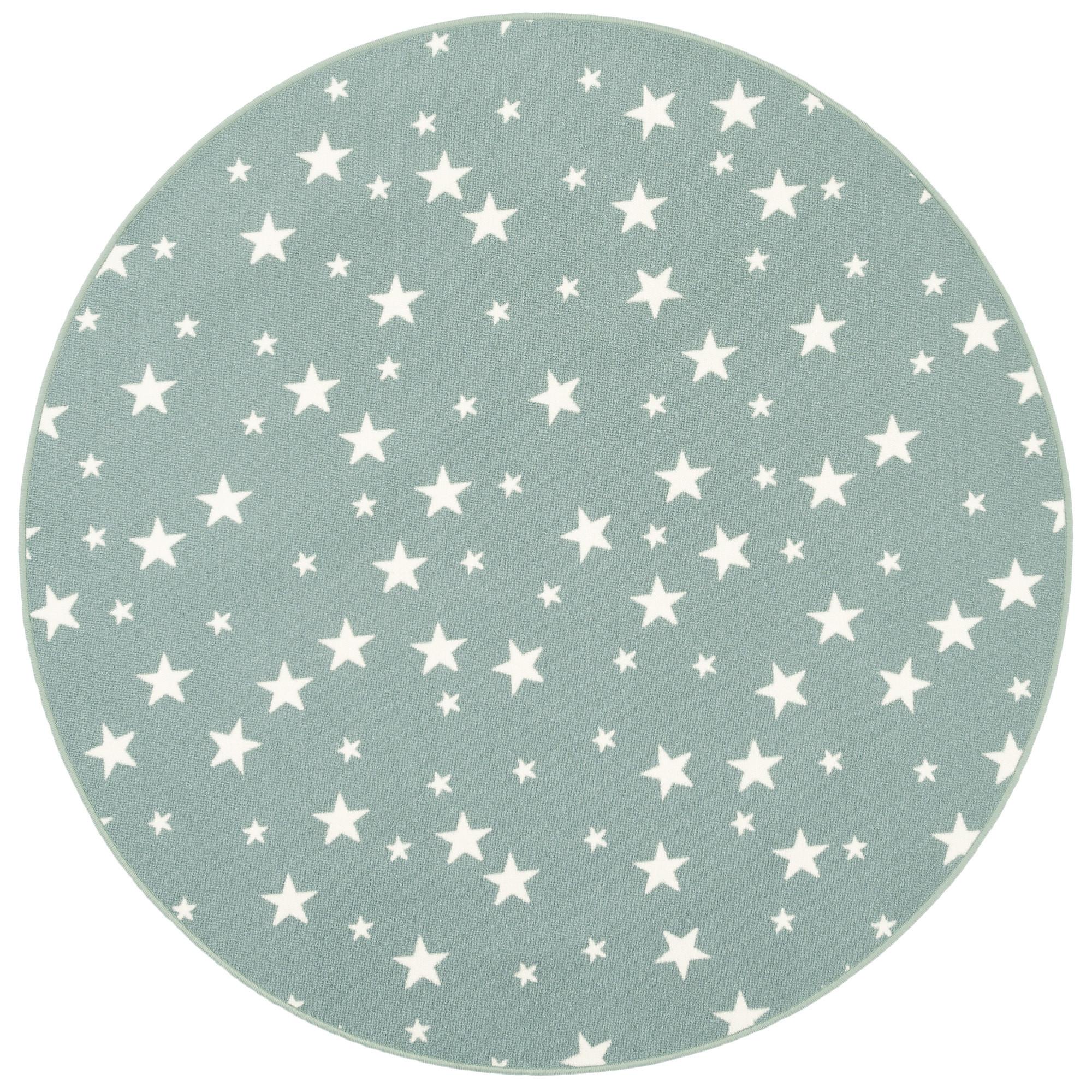 KINDER SPIEL TEPPICH STERNE RUND - Mintgrün, Textil (133/133cm) - Snapstyle