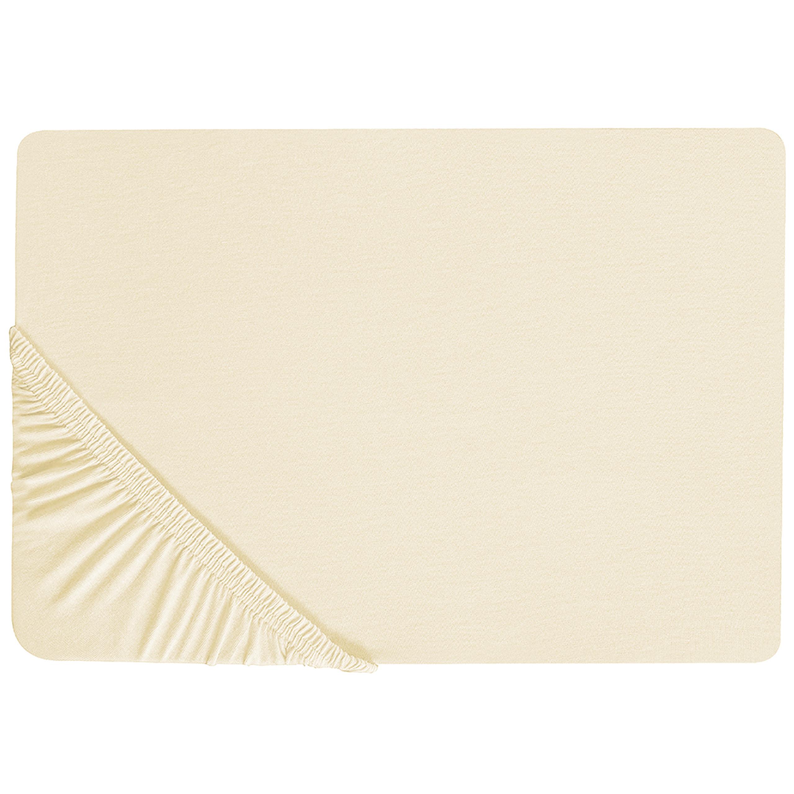 SPANNBETTLAKEN 200/200 cm Baumwolle Gelb Janbu - Gelb, Textil (200/200cm) - Beliani