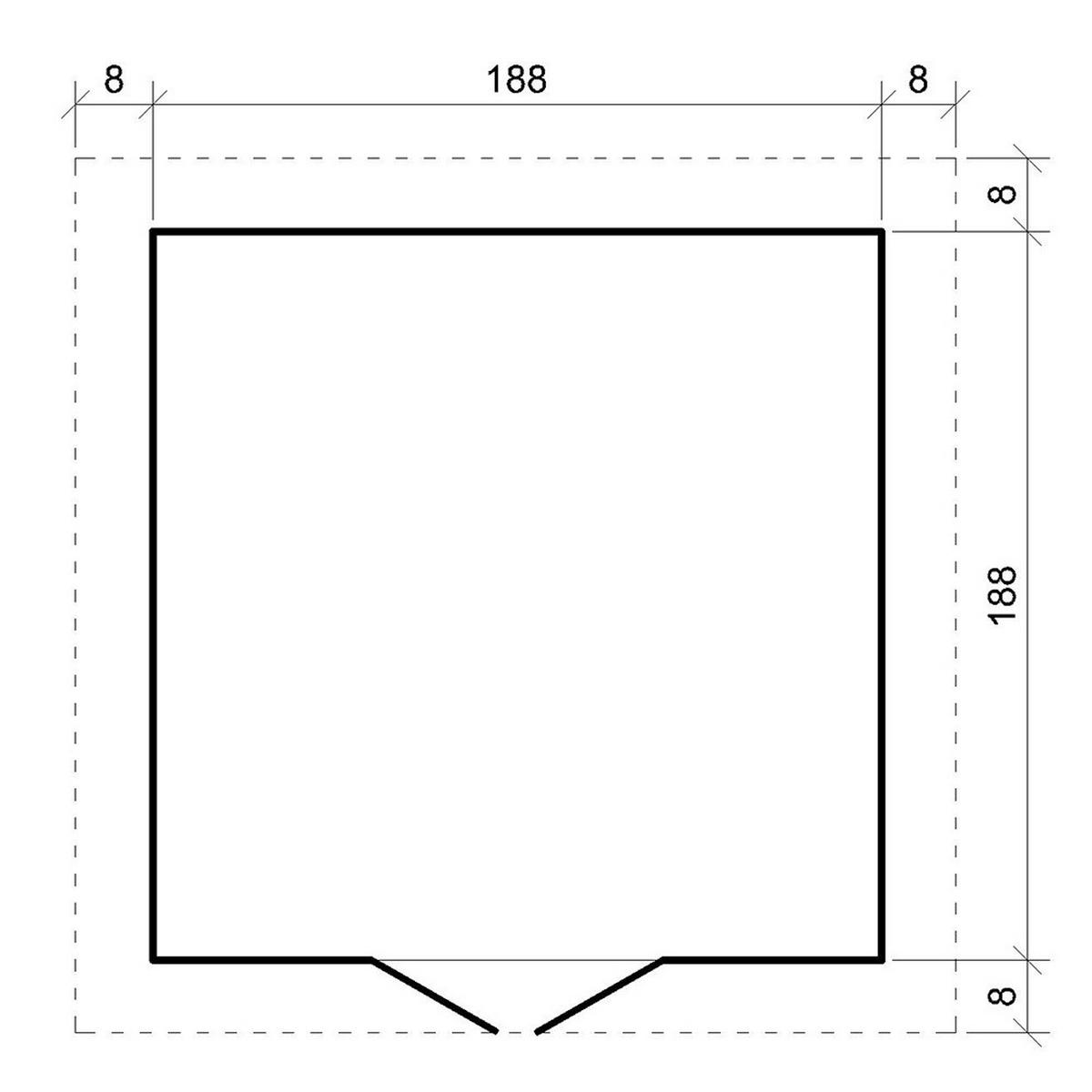 HOLZ-GARTENHAUS - B204xL204xH202 cm/ 3.53 m2 - M309C - Beige, Holz (204/200/204cm) - Timbela