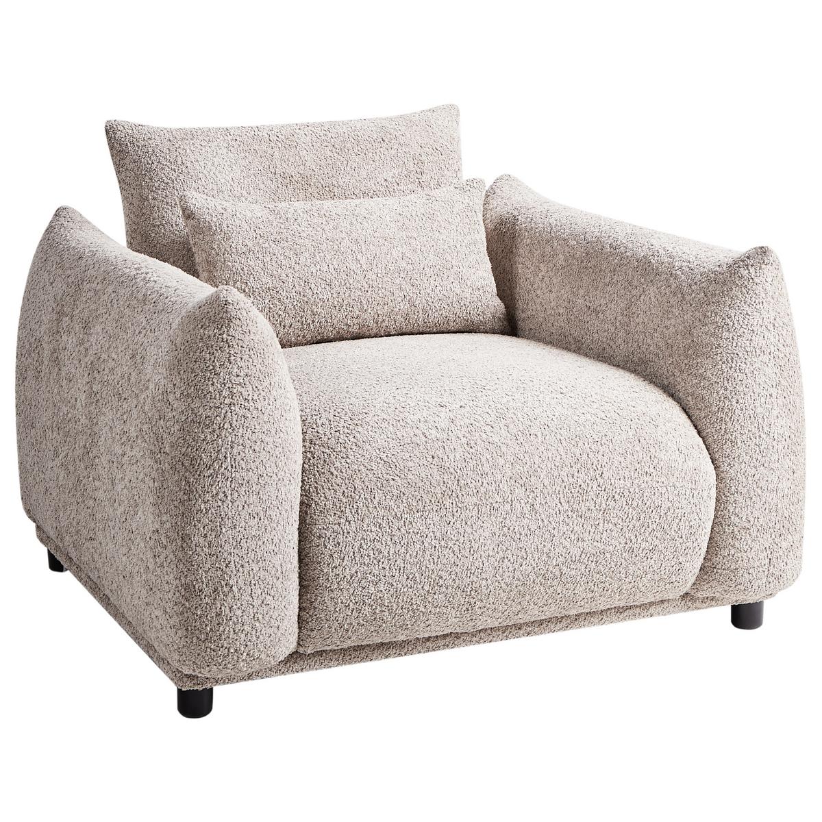 SESSEL Bouclé Taupe Jamsa - Taupe, Textil (96/72/86cm) - Beliani