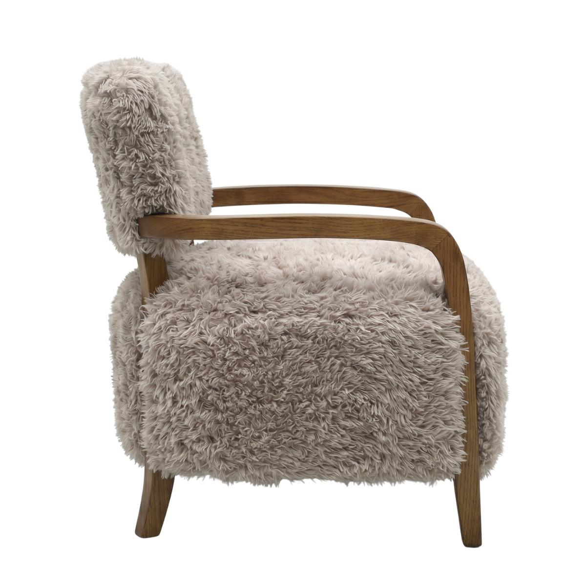 STOFFSESSEL beiger in Felloptik L71 cm 75/78/71 cm - Beige, Textil (75/78/74cm) - Signature
