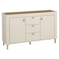 KOMMODE Mossa 2D3S MO06 - Kaschmir/Goldfarben, Holzwerkstoff/Kunststoff (138/84/40cm) - MIRJAN24
