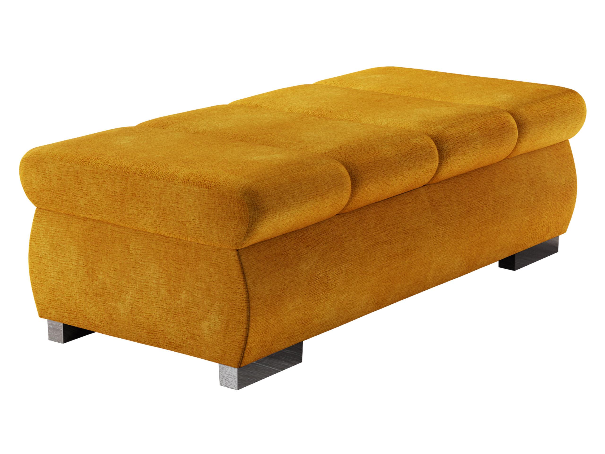 POLSTERHOCKER Bangkok Groß - Currygelb/Silberfarben, Holz/Kunststoff (120/39/60cm) - MIRJAN24