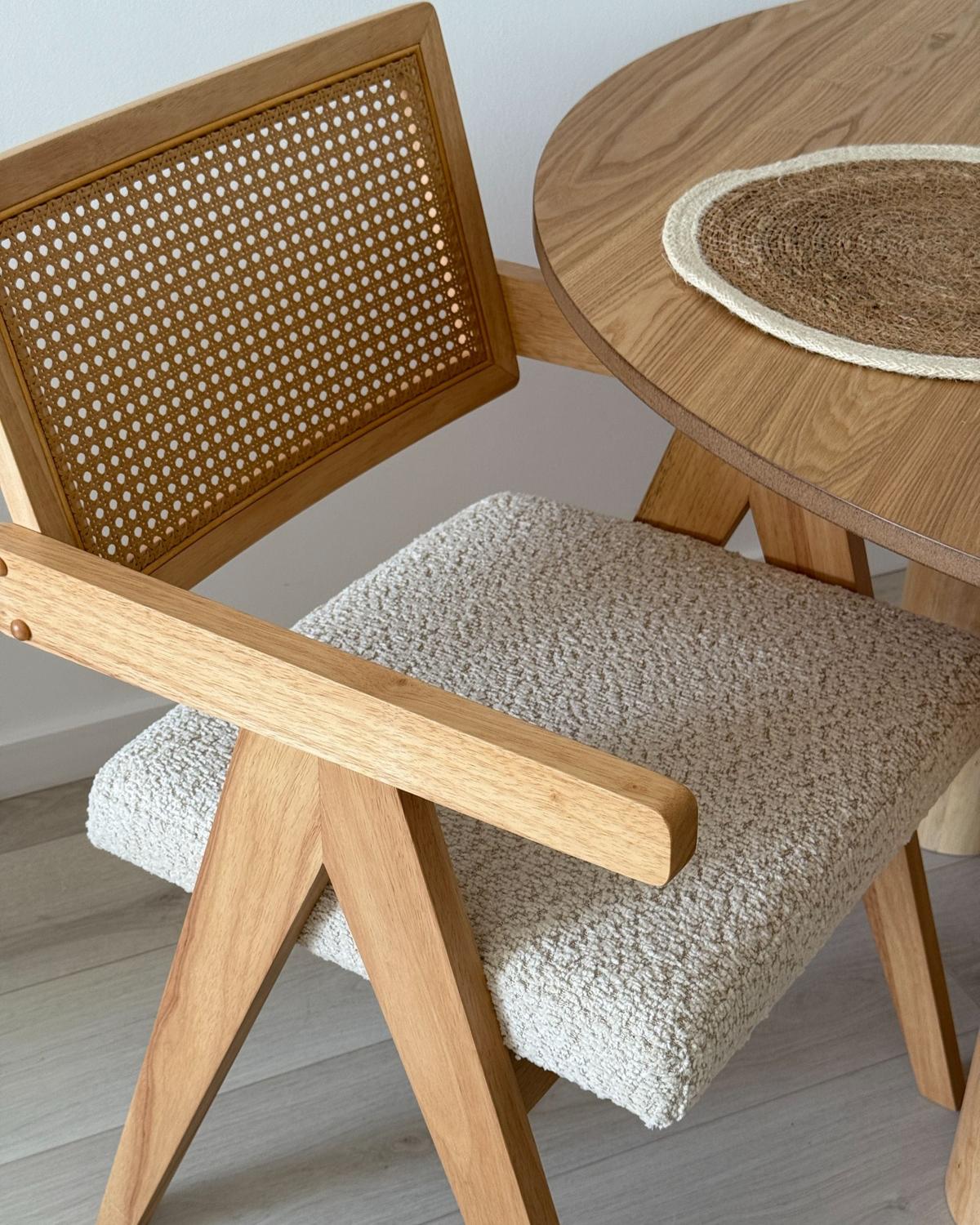 ESSZIMMERSTUHL 2er-Set Hellbeige Ava - Beige/Braun, Holz (55/85/62cm) - Beliani