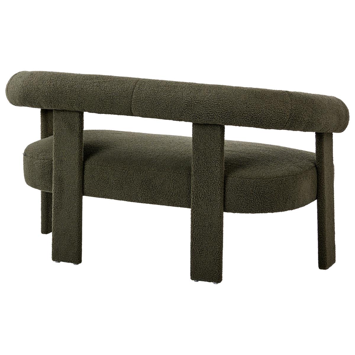 2-SITZER-SOFA Bouclé Dunkelgrün Ilbro - Grün, Textil (138/76/68cm) - Beliani