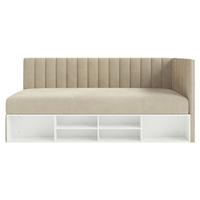 JUGENDBETT Ventrio Graubeige Easy-Clean-Samtbezug 90x200 cm - Taupe, Holz/Textil (90/200cm) - Selsey