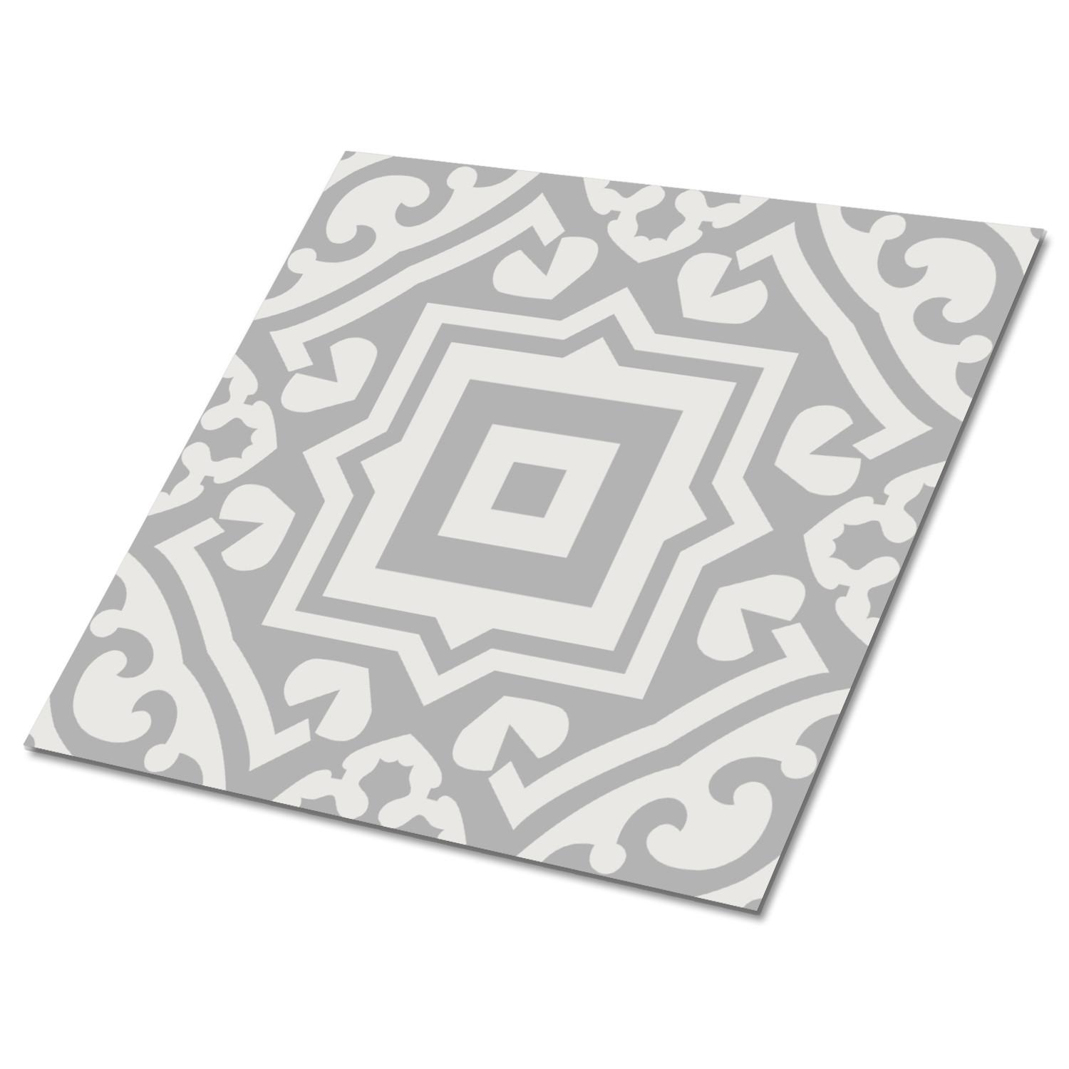 FLIESENAUFKLEBER 9 Stück 30x30 cm selbstklebend Geometrische Muster - Grau, Textil (30/1.6/30cm) - TULUP