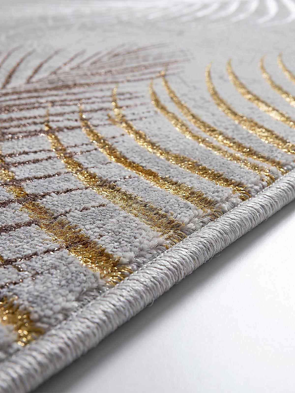 TEPPICHLÄUFER Floral KAVALA Polyester Grau 80 x 150 cm - Grau, Textil (80/150cm) - KADIMA DESIGN