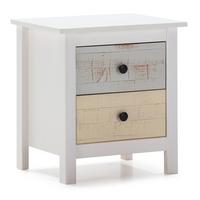 NACHTTISCH Magda 2 Schubladen - Weiß, Holz (46/49/35cm) - VS Venta-stock