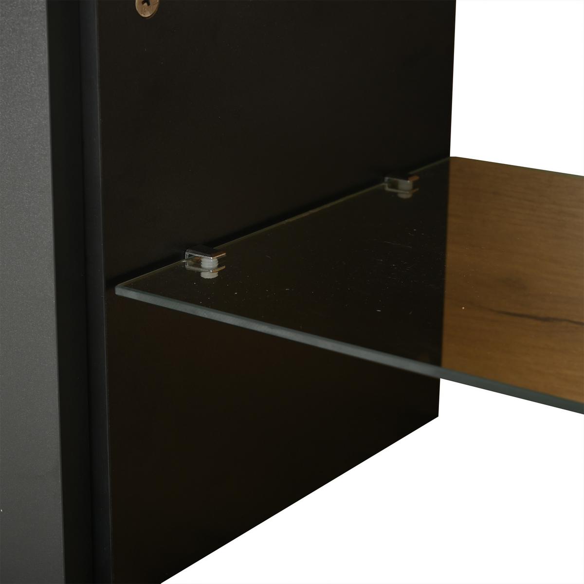 TV-LOWBOARD Holzoptik mit Türen und Fächern - Eichefarben, Holzwerkstoff/Metall (175/45/32cm) - Urban Meuble