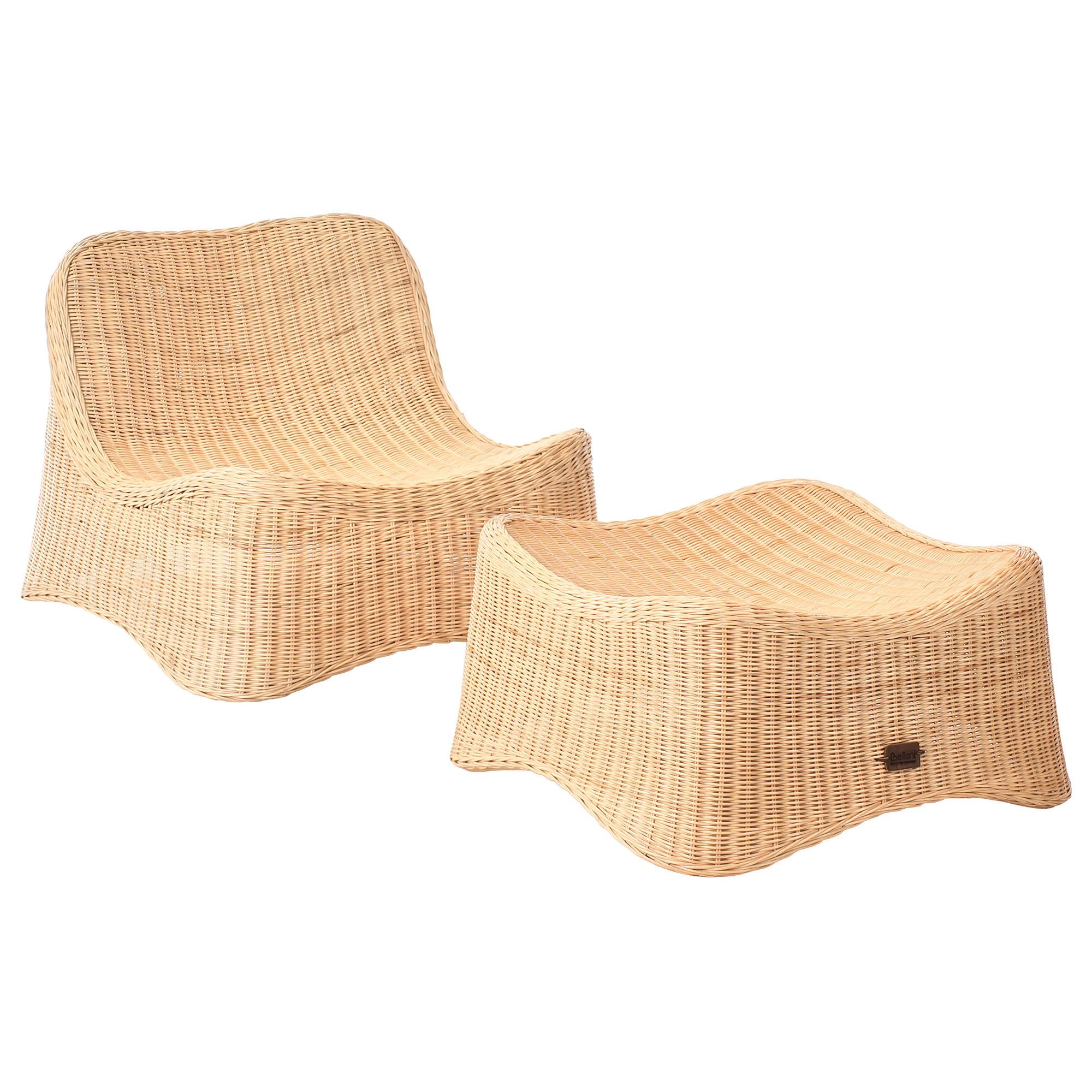 GARTENSESSEL Naturfarben Aigani - Beige/Naturfarben, Naturmaterialien (62/56/70cm) - Beliani