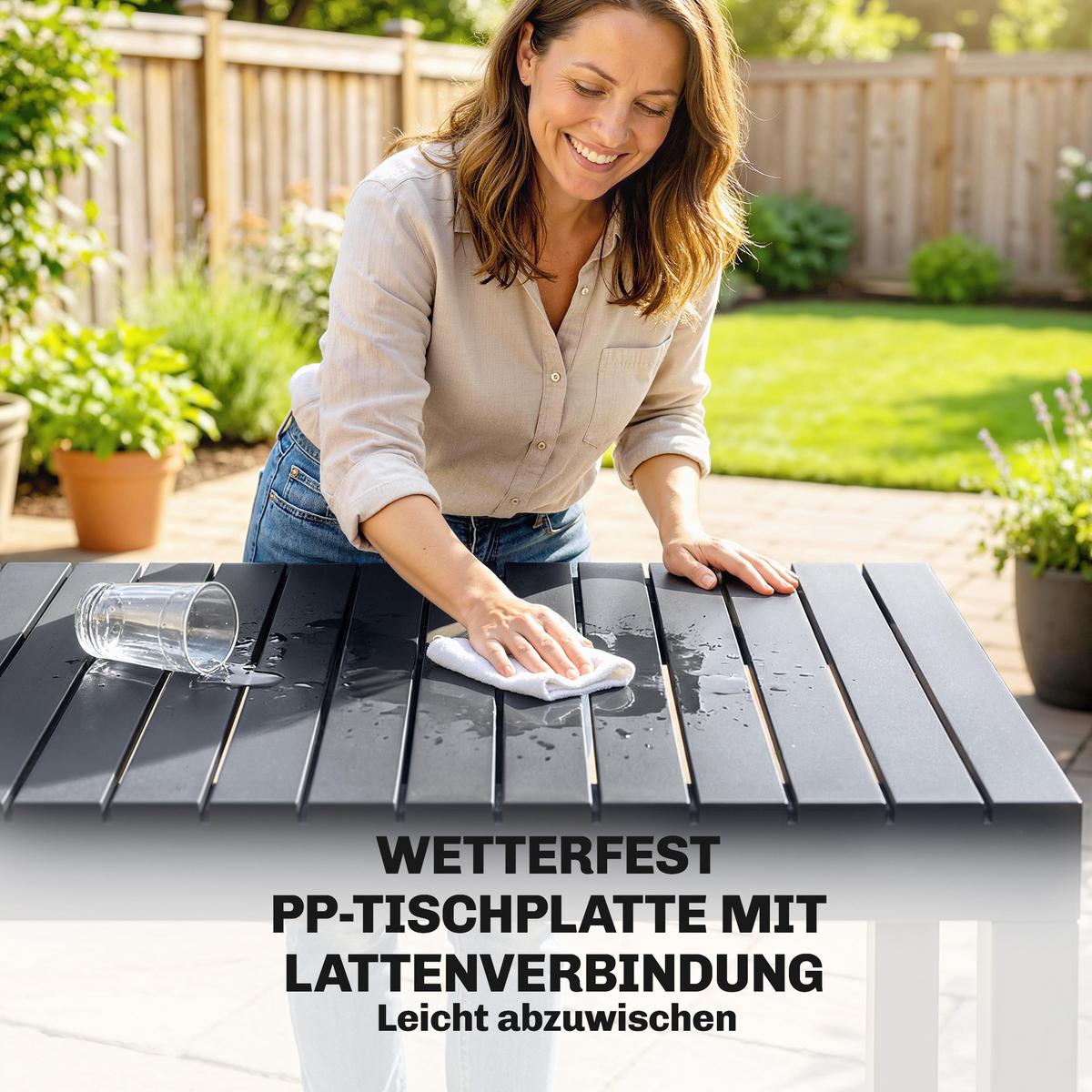 ESSGRUPPE 5-TLG. aus Metall & Kunststoff, Dunkelgrau - Dunkelgrau, Metall - Outsunny