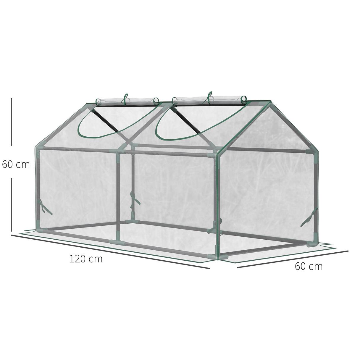 FOLIEGEWÄCHSHAUS mit Fenster Kunststoff Treibhaus Tomatenhaus 120x60x60cm - Transparent, Kunststoff (60/60/120cm) - Outsunny