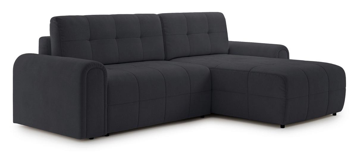 ECKSOFA Simolla Anthrazit rechts - Dunkelgrau/Schwarz, Kunststoff/Textil (180/268cm) - Selsey