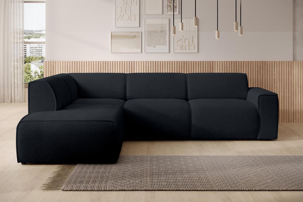 ECKSOFA L Form Didim Dunkelgrau 292/220/78 cm – großes Sofa stilvoll & bequem L - Schwarz, Kunststoff/Textil (220/292cm) - AX Living