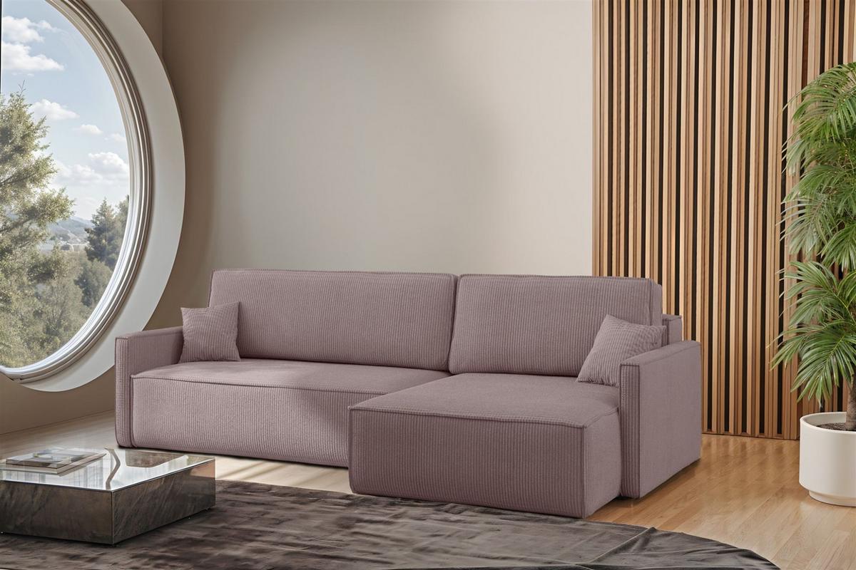 ECKSOFA Louis Scala - Violett, Holzwerkstoff/Textil (250/142cm) - Fun Möbel