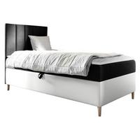 BOXBETT Maja Junior 1, Seite zum Öffnen des Bettkastens: Links - H3 - Schwarz/Weiß, Holz (80/200cm) - MIRJAN24