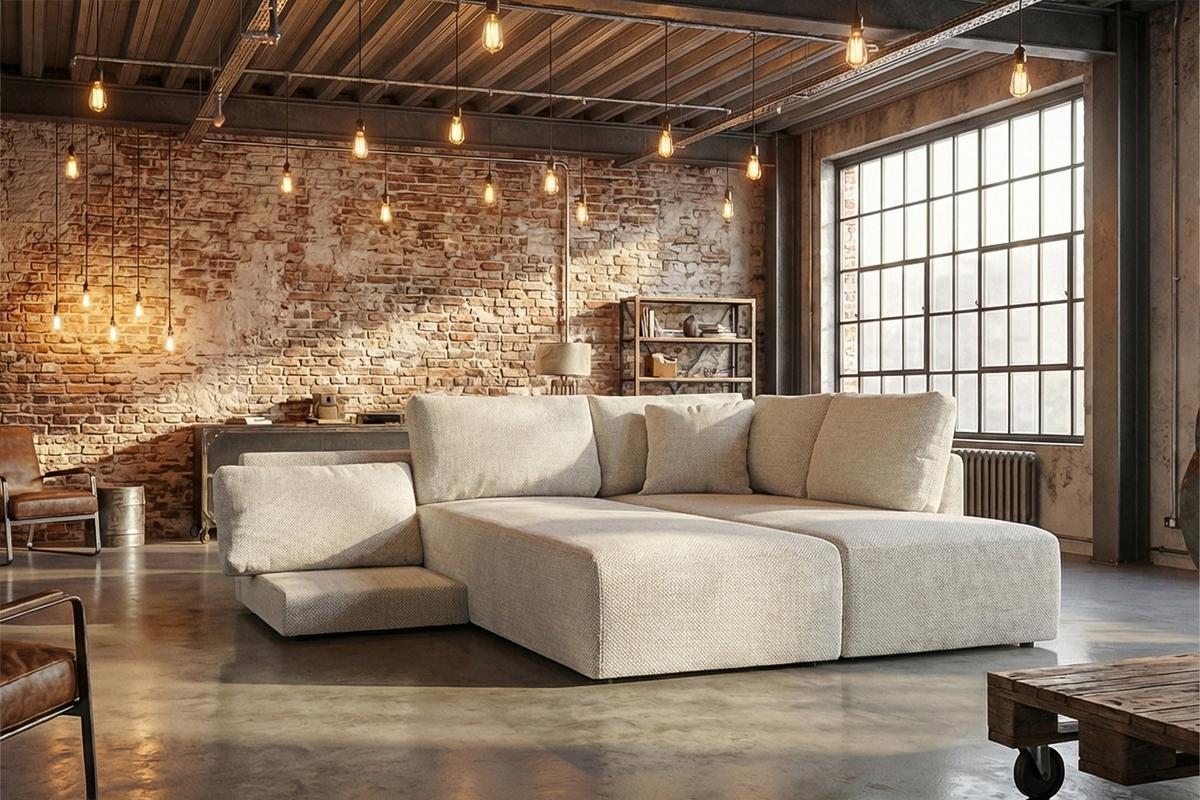 SCHLAFSOFA SADIRA Cremeweiß Flachgewebe - Creme/Schwarz, Kunststoff/Textil (288/89/209cm) - KAWOLA