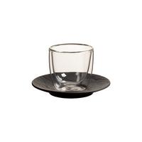 ESPRESSOGLAS MIT UNTERTASSE Manufacture Rock schwarz 70 ml - Schwarz, Glas/Keramik (0.07L) - Villeroy & Boch