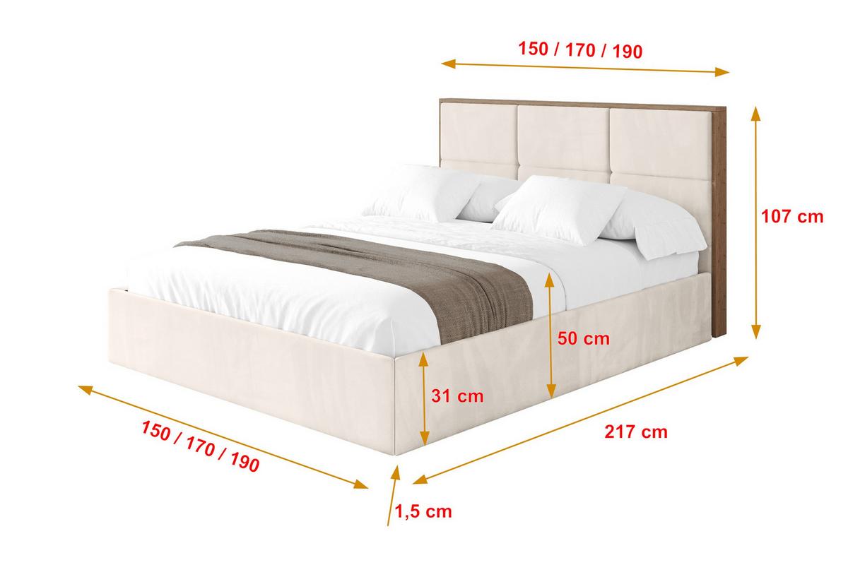 POLSTERBETT mit Bettkasten und Lattenrost, Boxbett ohne Matratze - LILA 140x200 Beige - Greige, Holzwerkstoff/Textil (140/200cm) - ALTDECOR