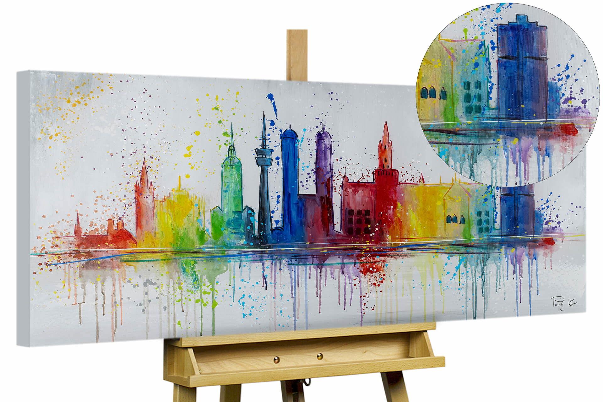 ÖLGEMÄLDE 120/60 cm - Multicolor/Grau, Holz/Textil (120/60cm) - KUNSTLOFT