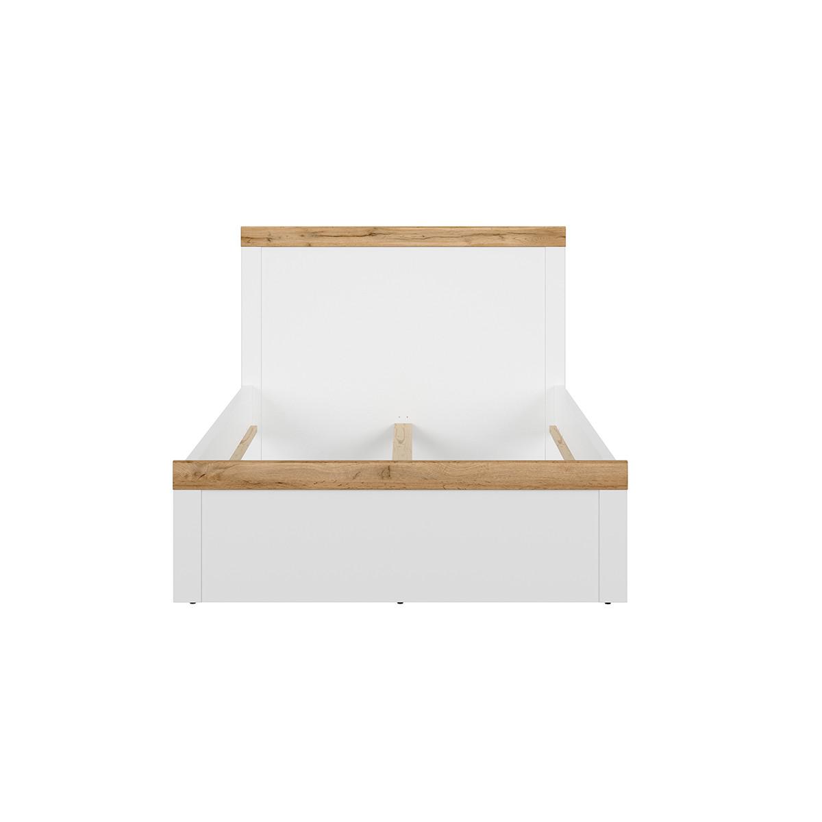 BETT 120/200 Hella Weiß und Holz - Weiß, Holzwerkstoff (120/200cm) - Petits-meubles
