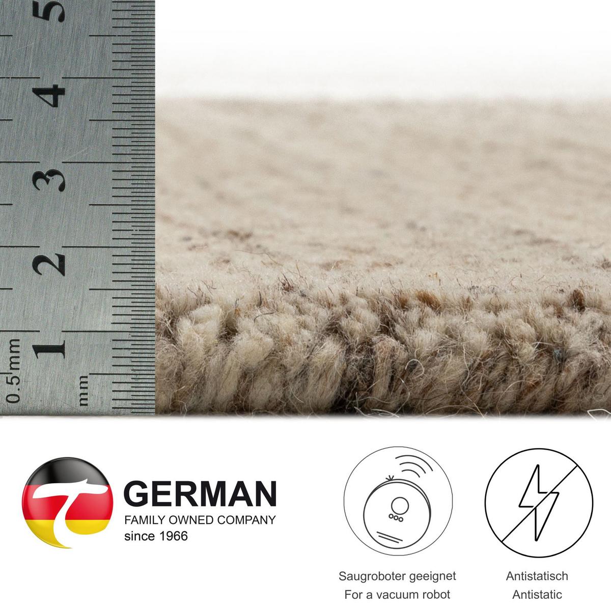 HANDWEBTEPPICH Pure 250x350 cm - Beige, Textil (250/350cm) - THEKO
