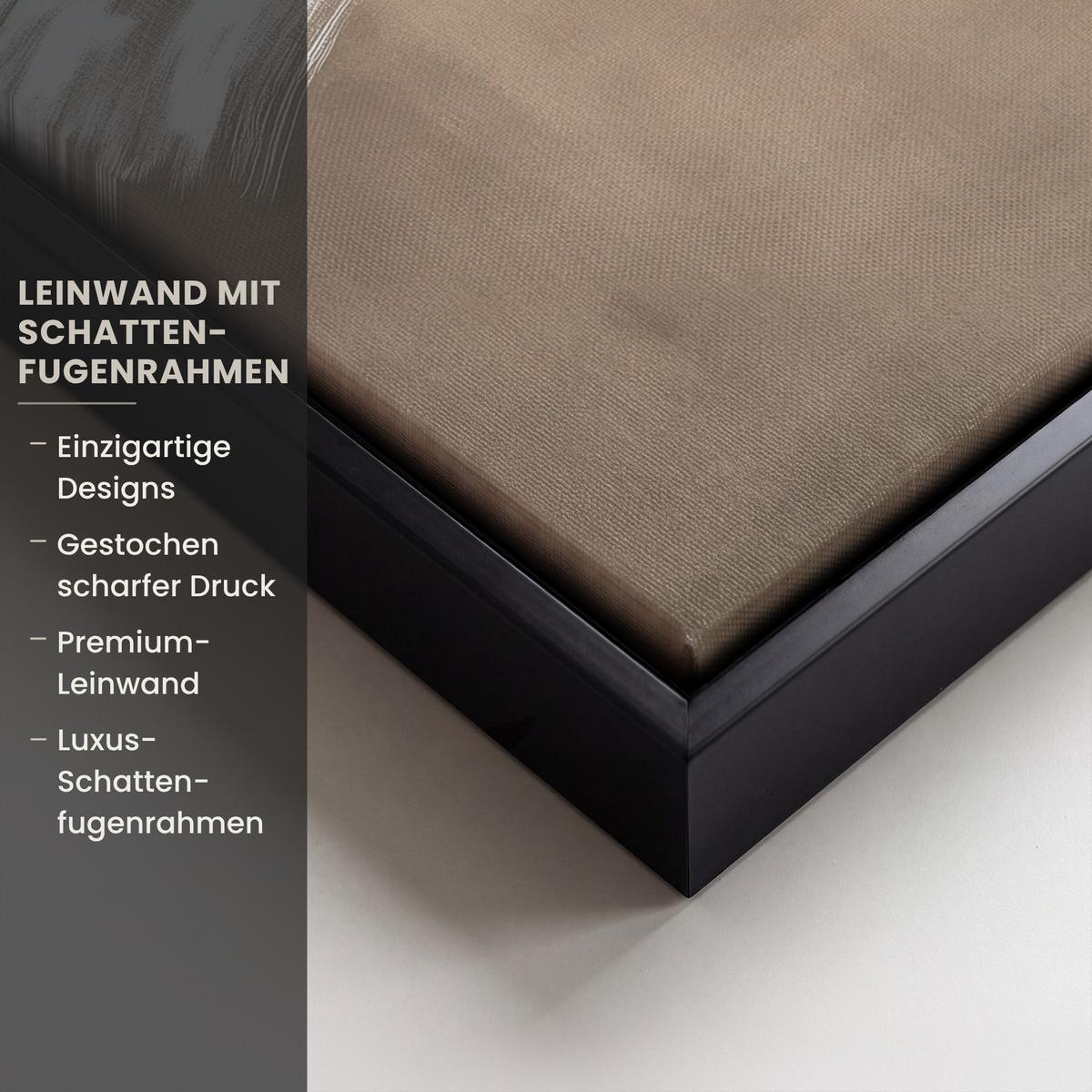 LEINWAND Bilder mit Rahmen - Farbe - Braun - Japandi - 30x20 - Kupferfarben, Textil (30/20cm) - MuchoWow