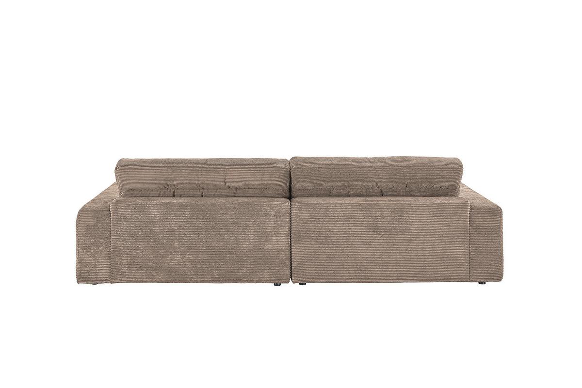 ECKSOFA LANA SOFA Taupe Cord - Taupe/Schwarz, Textil (296/205cm) - KAWOLA