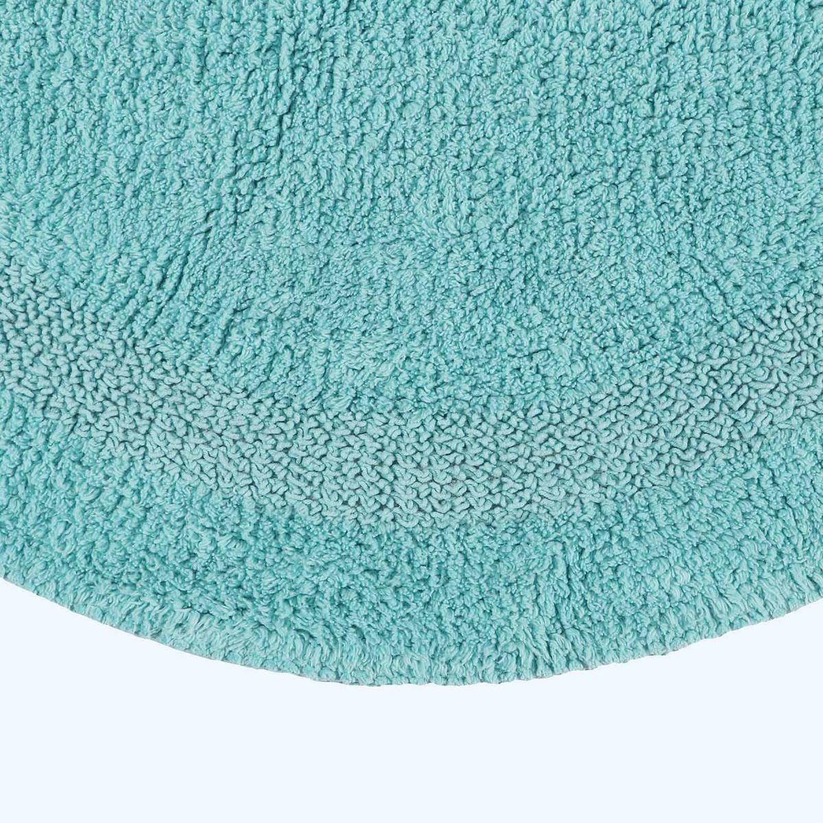 BADEMATTE 80 cm rund, 100% Baumwolle, wendbar - Hellblau, Textil (80/80cm) - Homescapes