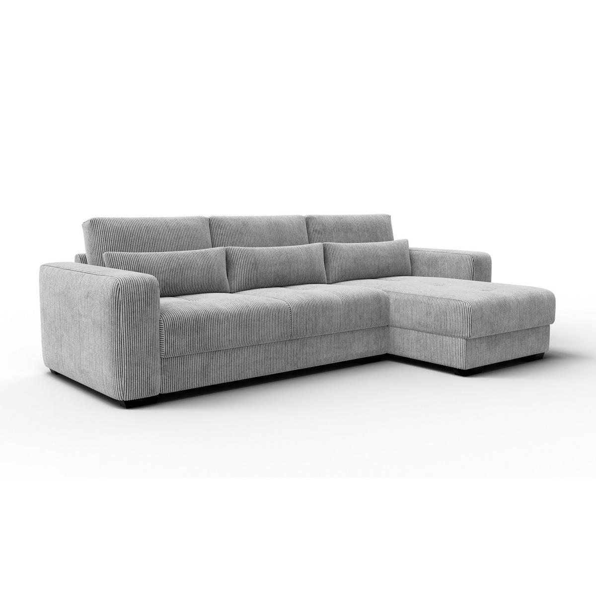 ECKSOFA OLI 4-Sitzer rechts, hellgrau - Hellgrau, Holz/Textil (295/172cm) - Wozimo